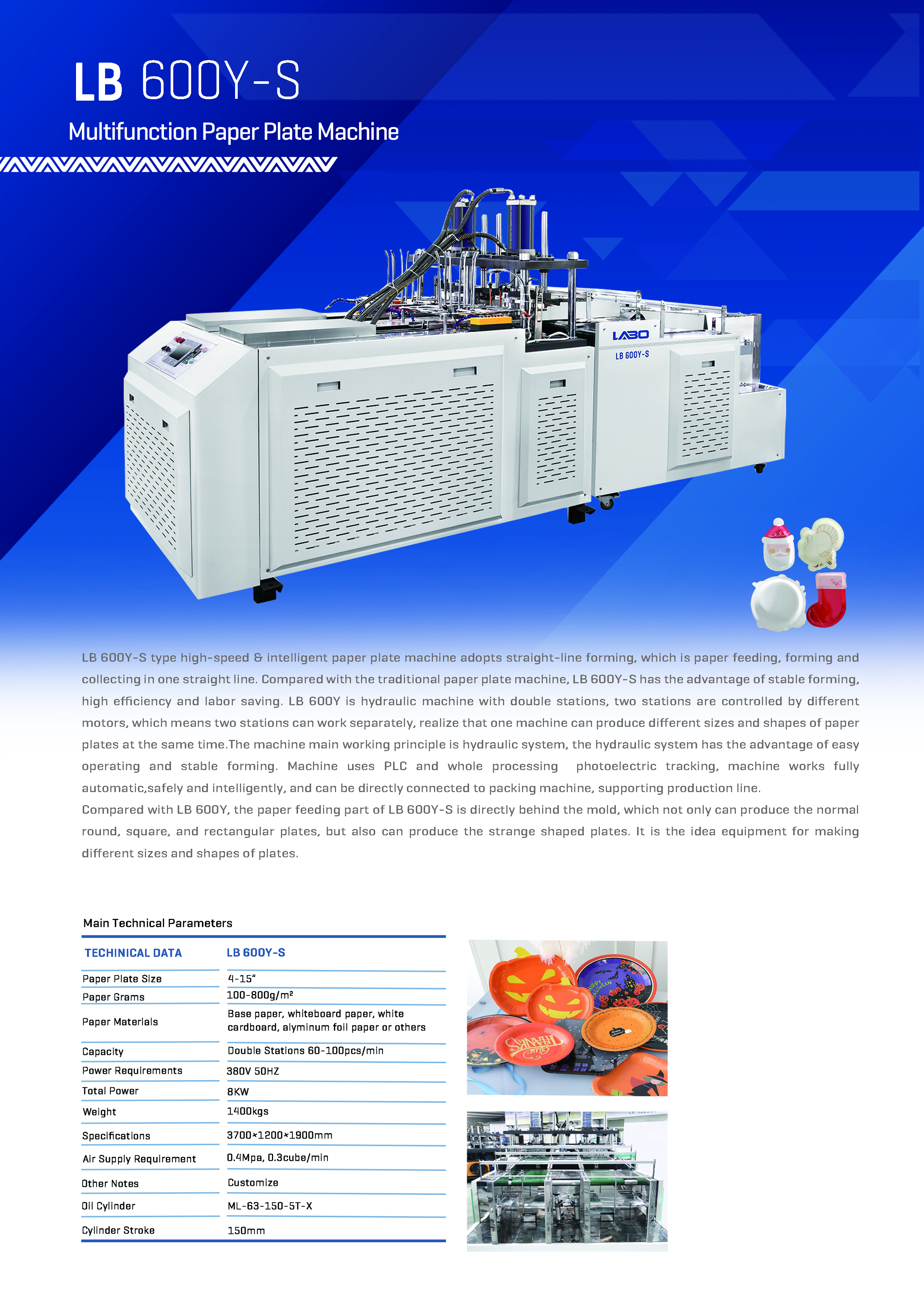 Hydraulic Control Double Station Paper Plate Machine